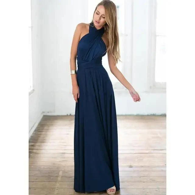 New Fashion Boho Women Multiway Wrap Convertible Maxi Club Red Dress Bandage Long Dress Party Dresses For Women