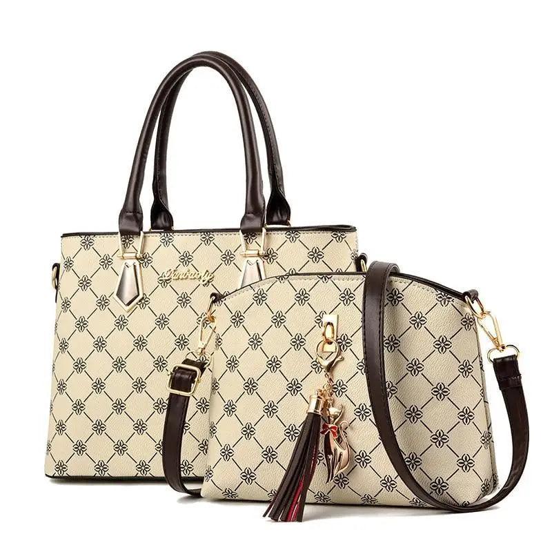 New Luxury Leather Bags Set 2 Pcs Handbag For Women And Girls Stylish Shoulder Gift Bag For Females