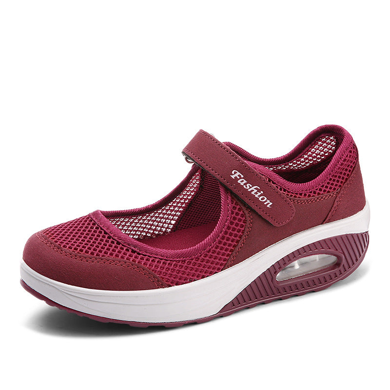 Outdoor large-size mesh shoes rocking shoes women's shoes air cushion mesh shoes sneakers foot covers