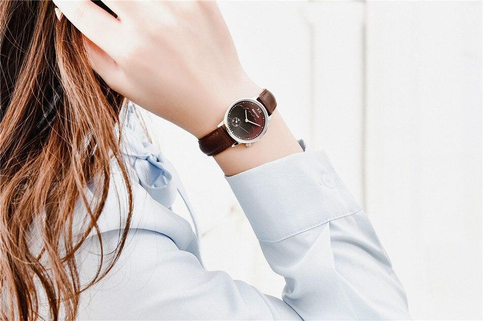New Red Women Fashion Watch Quartz Luxury Leather Strap Analog Waterproof And Scratch Resistant Watches Excellent Gift For Women