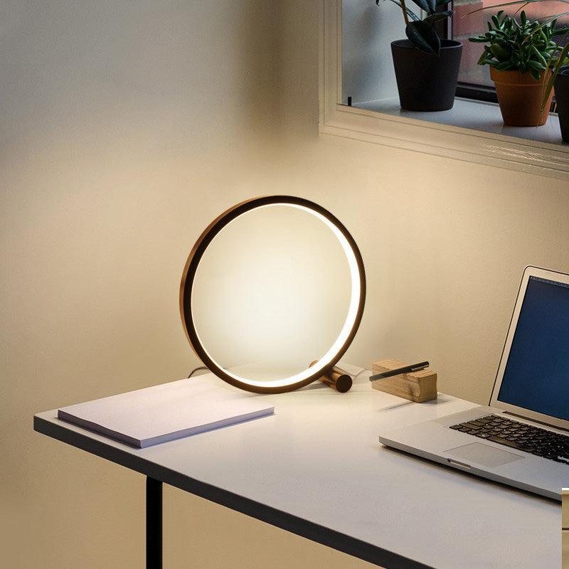 LED Table Lamp Bedroom Bedside Lamp Round Acrylic Living Room Lamp Reading Lamp Black/white Touch Control Dimmable Night Light Decorative Table Lamp Cute Study Lamps for Bedroom Décor