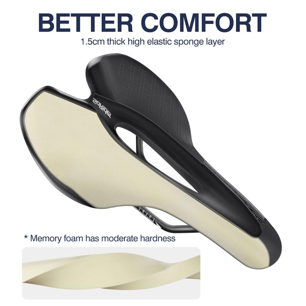 Road Bike Saddle Bicycle Seat With Warning Taillight USB Charging Mountain Cycling Racing PU Breathable Soft Seat Cushion Comfortable Bicycle Seat With Central Relief Zone Ergonomics Design Exercise Bike Seat