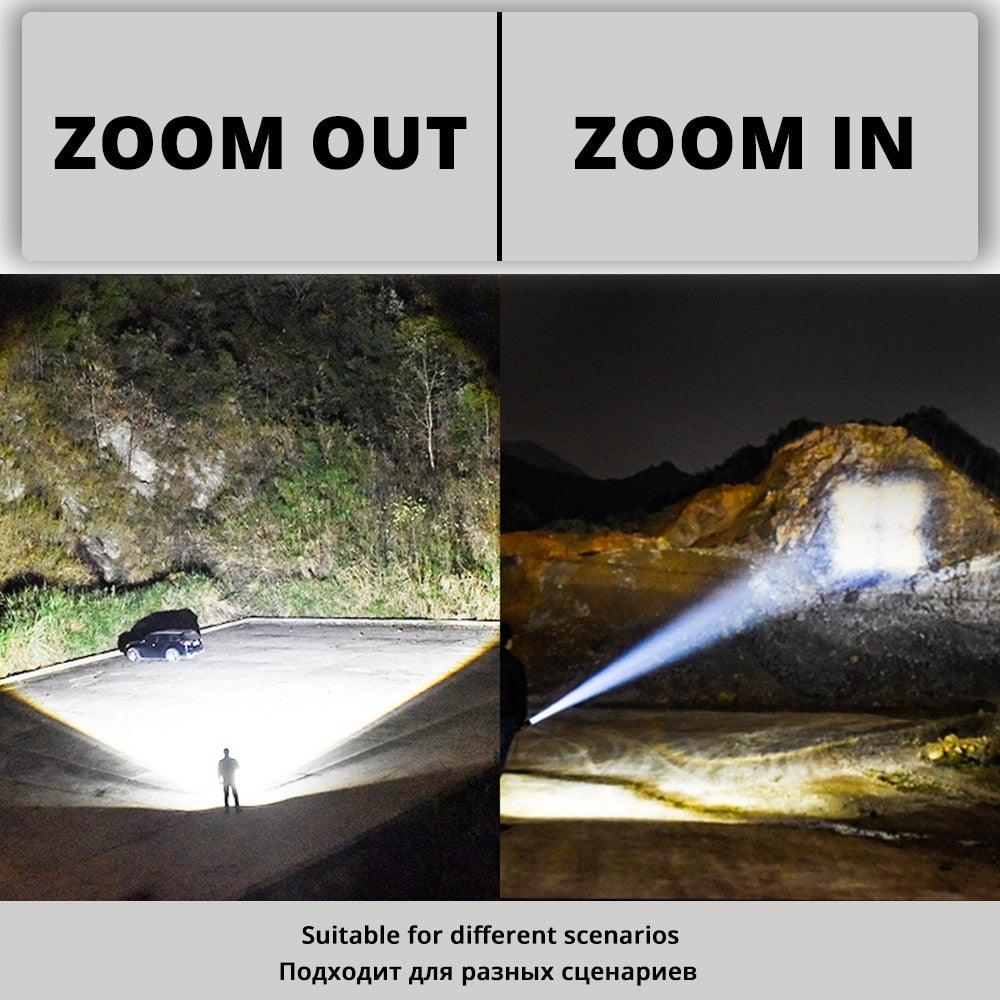 Rechargeable LED Flashlights Waterproof Hnadheld Super Bright High Lumens  Zoomable Powerful Lamp Bead Flashlight Torch For Outdoor & Indoor Camping Running Fishing Hiking Lamp