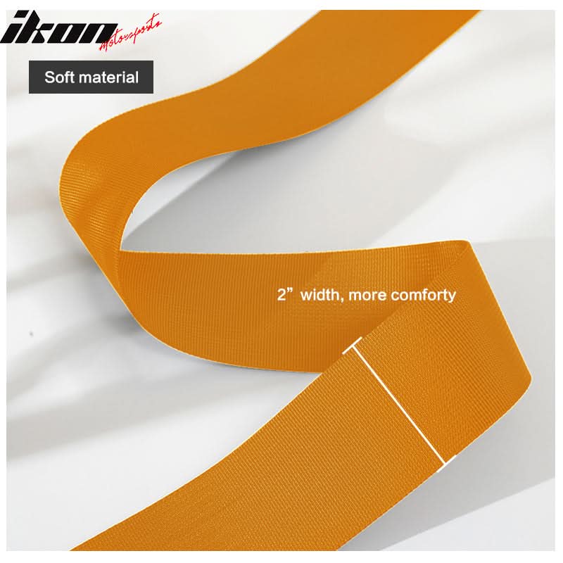 Universal Orange 2" 4 Point Buckle Racing Seat Belt Harness Nylon