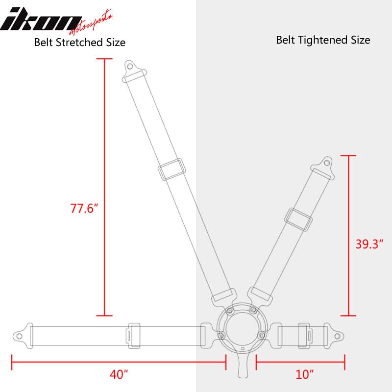 Universal 4 Point Cam-Lock Purple Racing Harness Seat Belt Nylon