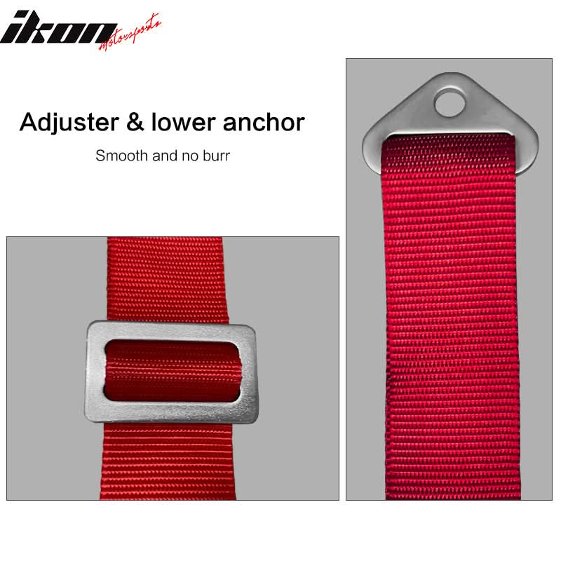 Universal 4 Point Cam-Lock Red Racing Harness Seat Belt Nylon
