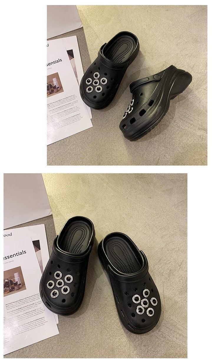 Summer Womens Platform Garden Shoes Clogs Outdoor Beach Slippers Clogs Slippers For Women’s Fashion Comfortable Slip On Slides Shoes For Everyday