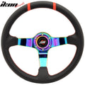 350MM Black CF Print Neo Spoke Sport Racing Steering Wheel  Logo