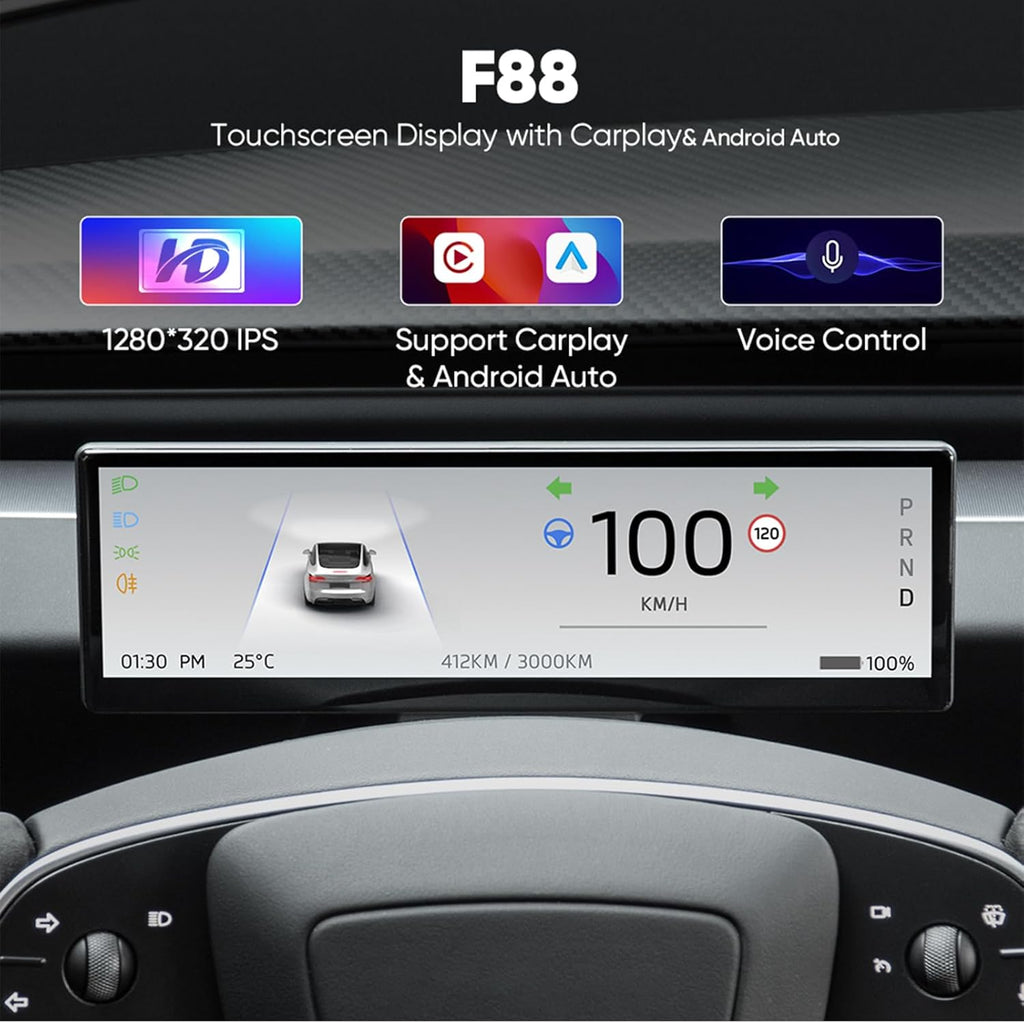 TESERY 8.8 Inch Touch Screen Instrument Cluster Dashboard Display for Model 3 / Y