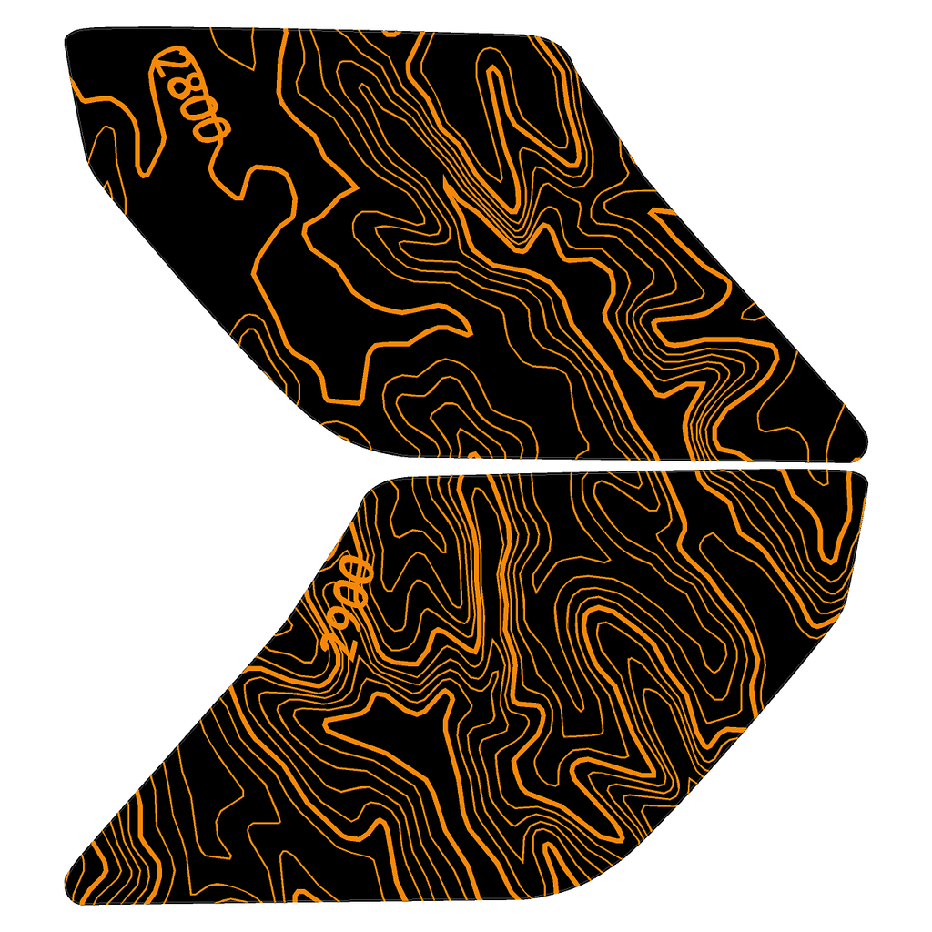 Topo Interior Sun Visor Overlays (Printed Series) - 2021+ Bronco (NO Homelink)