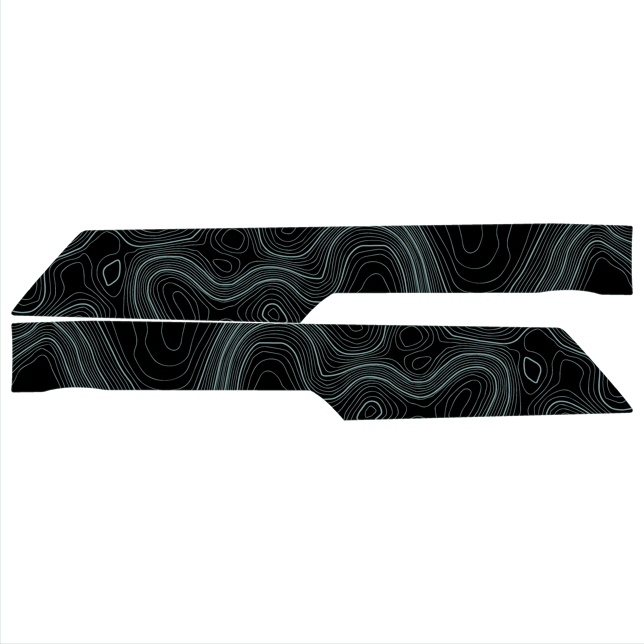 Topo Rear Interior Lower Door Card Insert Overlays (Printed Series) - 2021+ Bronco 4 Door
