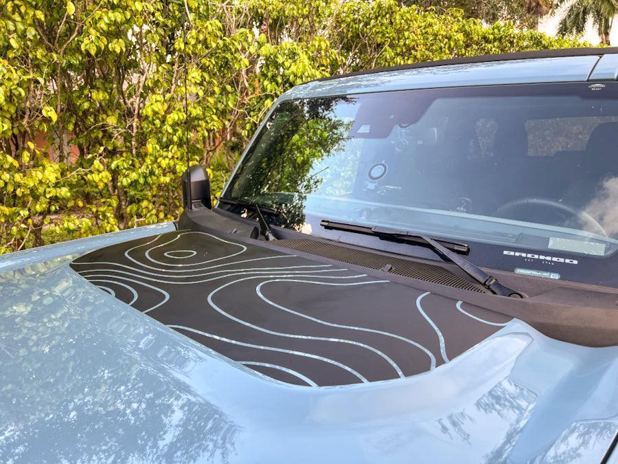 Topographic Map Hood Overlay - 2021+ Bronco