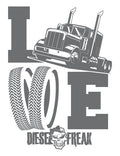 Truckin Love Grey Decal