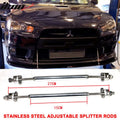 Universal 2PC 8-10.6" Front Bumper Splitter Strut Rods Stainless Steel