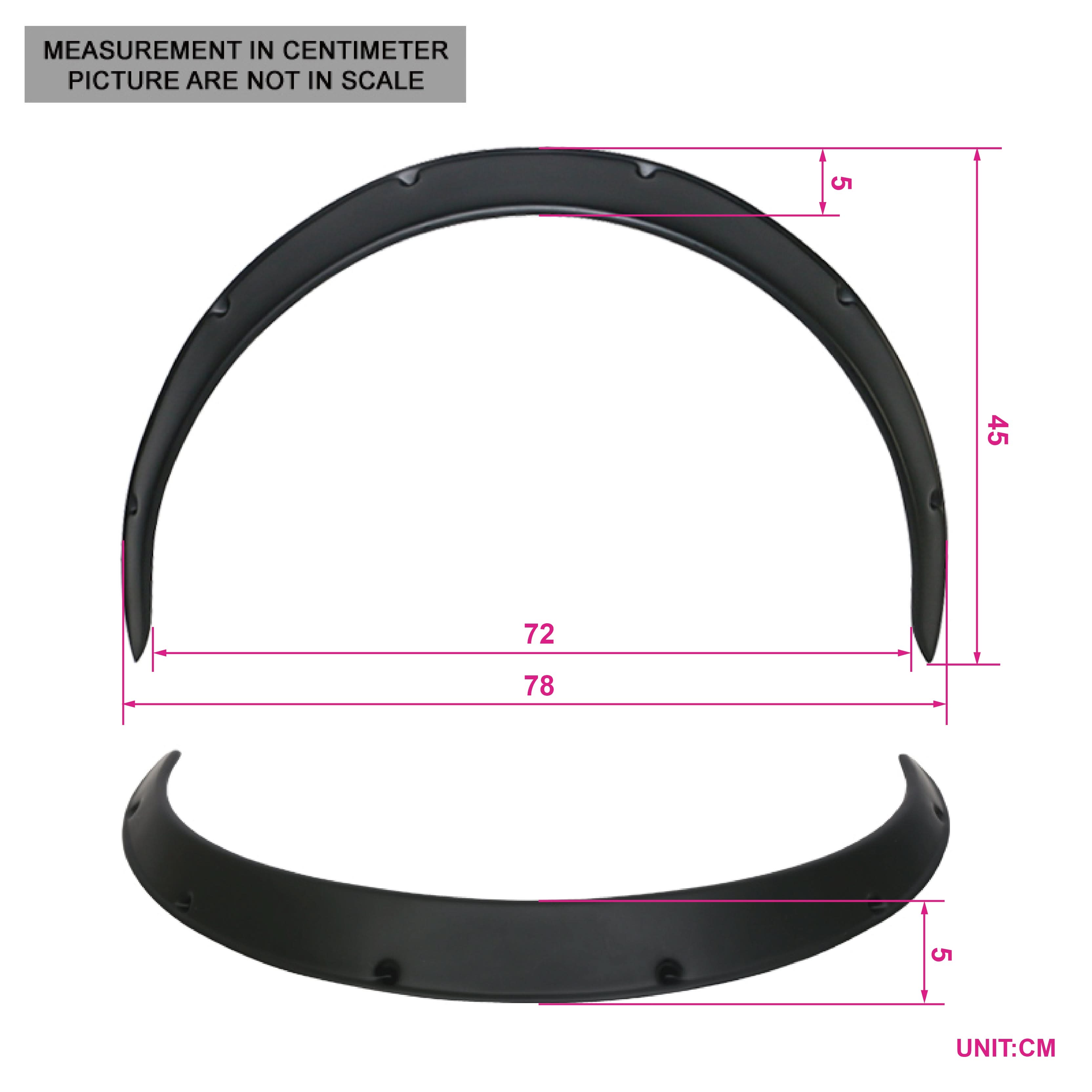 Universal Fitment ZG Ikon V3 50mm Wide Unpainted Front Fender Flare PP