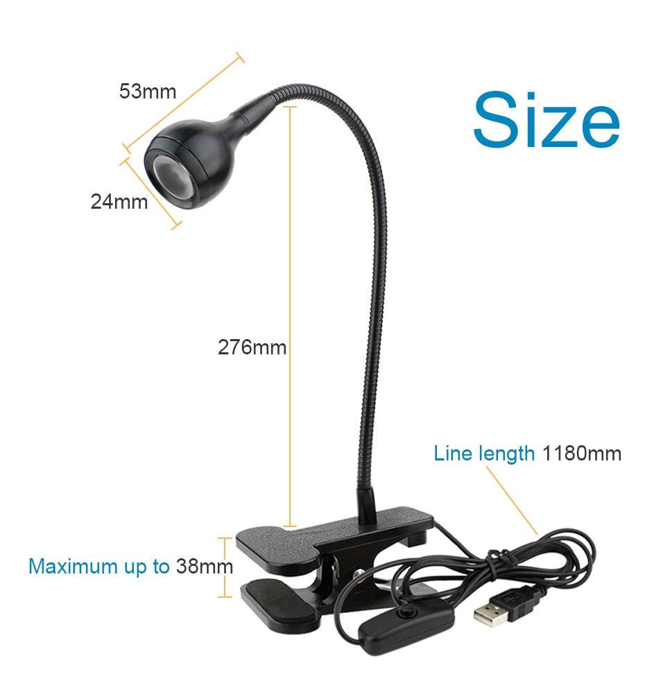 USB LED Desk Lamp With Clip Flexible Table Lamp For Book Reading Study Office Bedside Work Children Night Light For Home Decorative Table Lamp Cute Study Lamps for Bedroom Décor