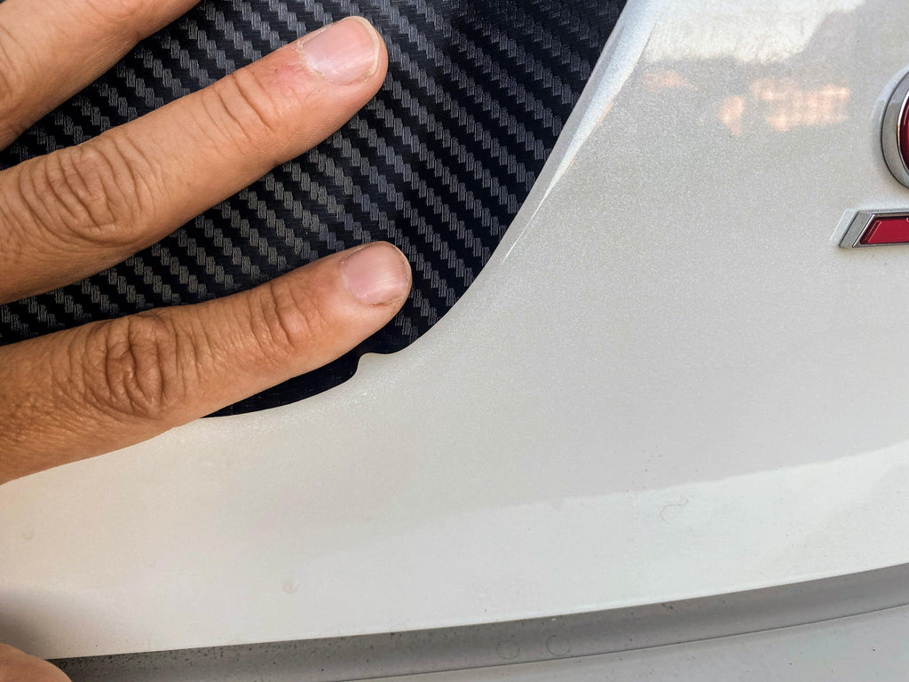 V1 3D Carbon License Plate Panel Black Out Overlays - 2015-2020 Subaru WRX / STI