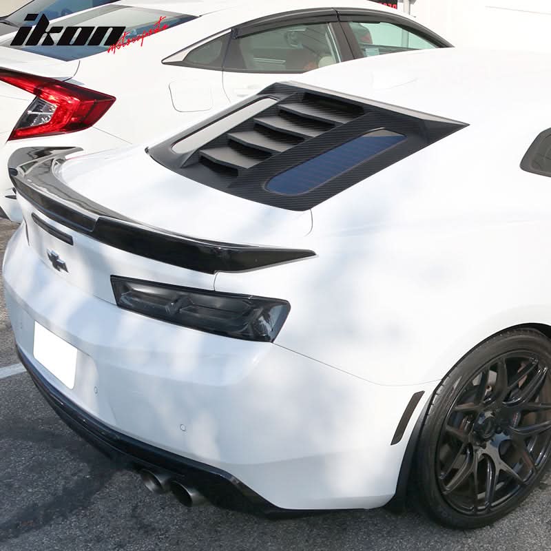 2016-2024 Chevy Camaro Carbon Fiber Print Rear Window Louver ABS
