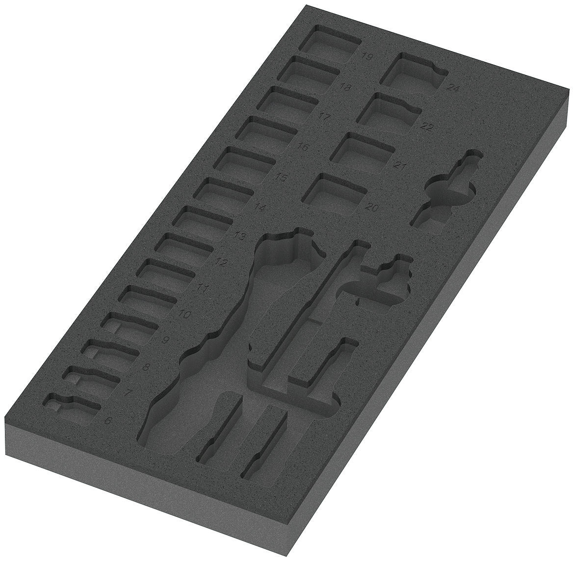 Wera 9821 Foam Insert 8000 B Zyklop 3/8" Ratchet Set 1 Empty 05137321001