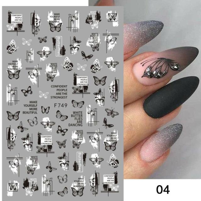 White Embossed Flower Lace 5D Sticker Decal Wedding Nail Art Designs Floral Flower Transfer Decal  Geometry  3D Wave Design Decoration for Women Girls Tape Nail Art Stickers Decal Decoration Geometry Transfer Decals Nail Art Decorations Decoration Decal