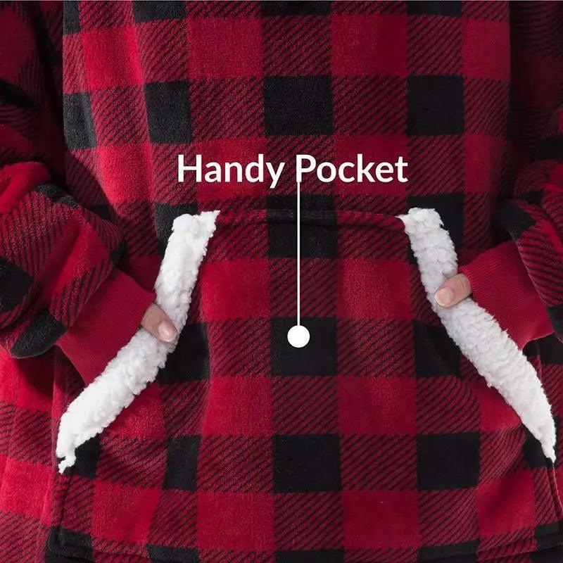 Winter Oversized Wearable Blanket Women Hoodies Sweatshirt TV Blanket With Sleeves Pullover Warm Soft Unisex Hoody Comfortable Sweatshirts For Autumn
